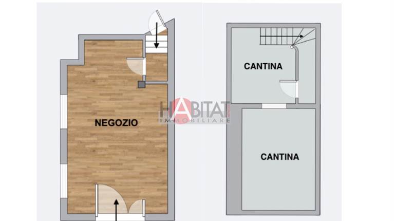 Gallarate, negozio tre luci con cantina 